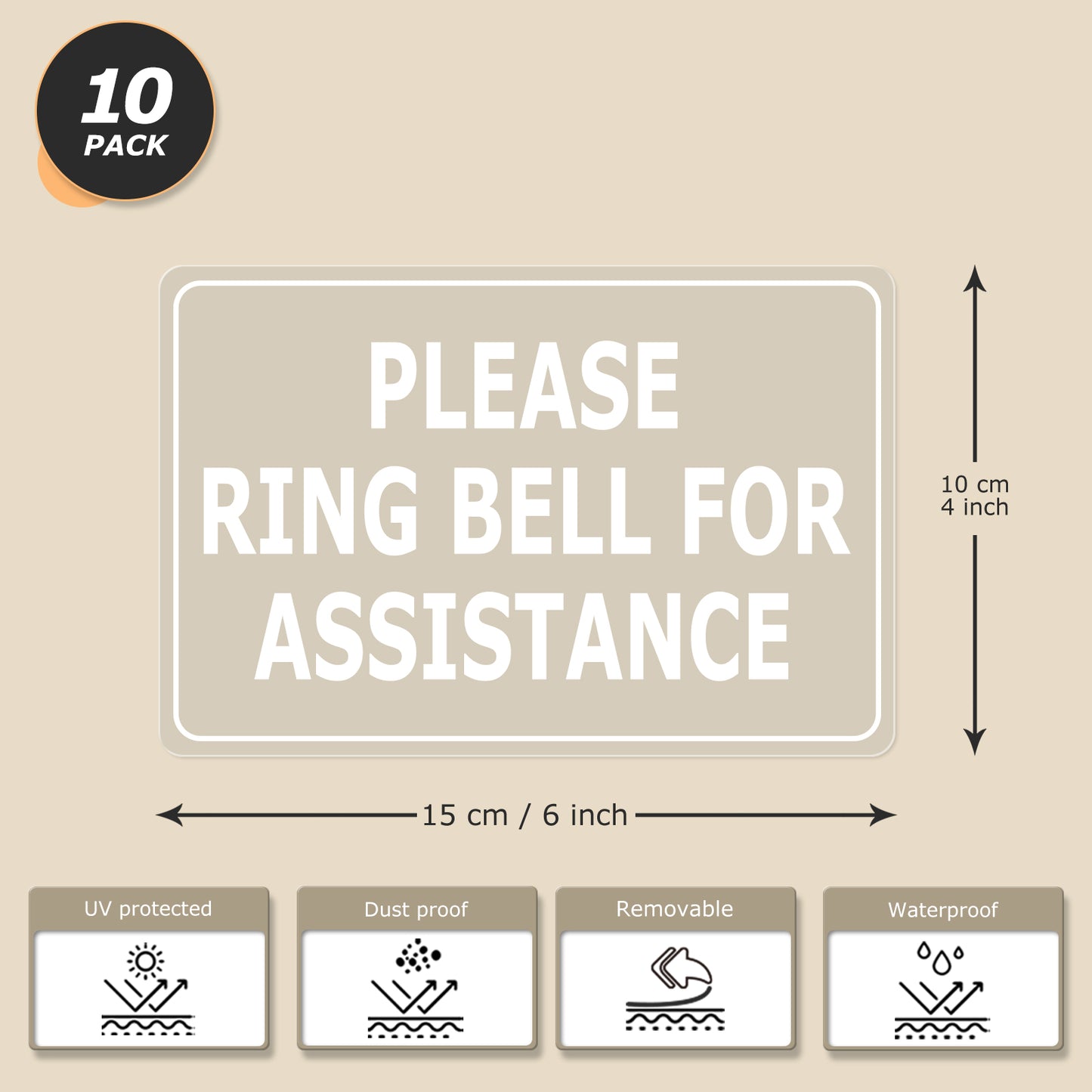 Please Ring Bell for Assistance Vinyl Sticker