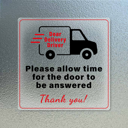 Note For Delivery Driver Vinyl Sticker