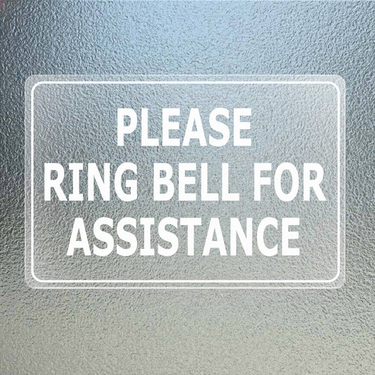 Please Ring Bell for Assistance Vinyl Sticker