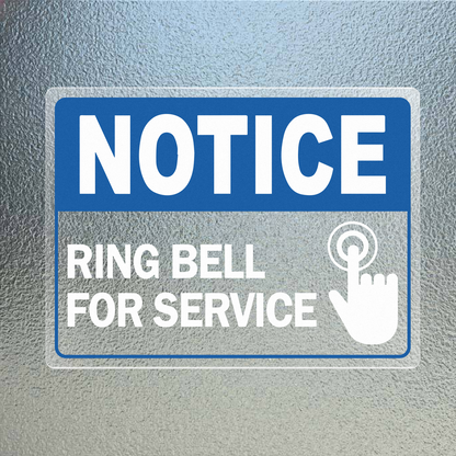 Notice Ring Bell for Service Vinyl Sticker