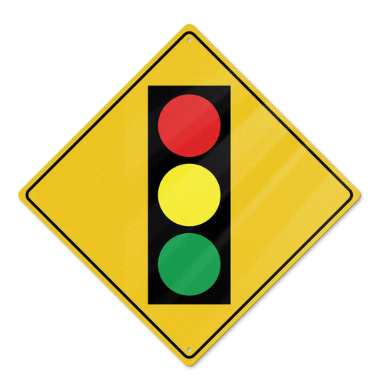 Traffic Light Ahead 12 x 12 Inch Aluminum Sign