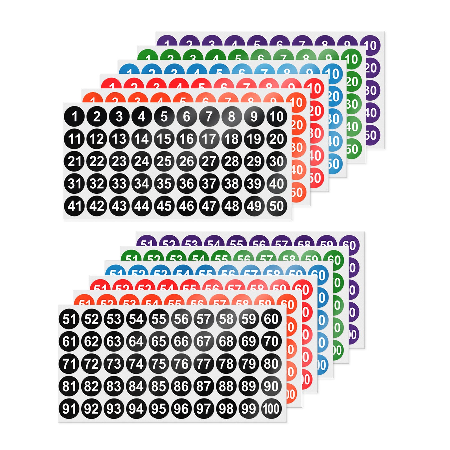 Consecutive Number 1 Inch 1-100 Vinyl Sticker