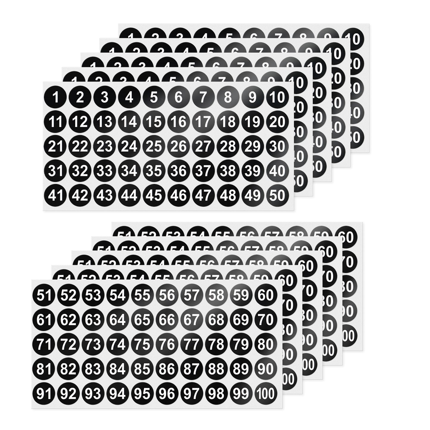 Consecutive Number 1 Inch 1-100 Vinyl Sticker