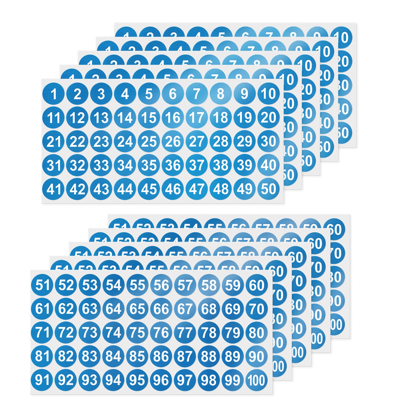 Consecutive Number 1 Inch 1-100 Vinyl Sticker