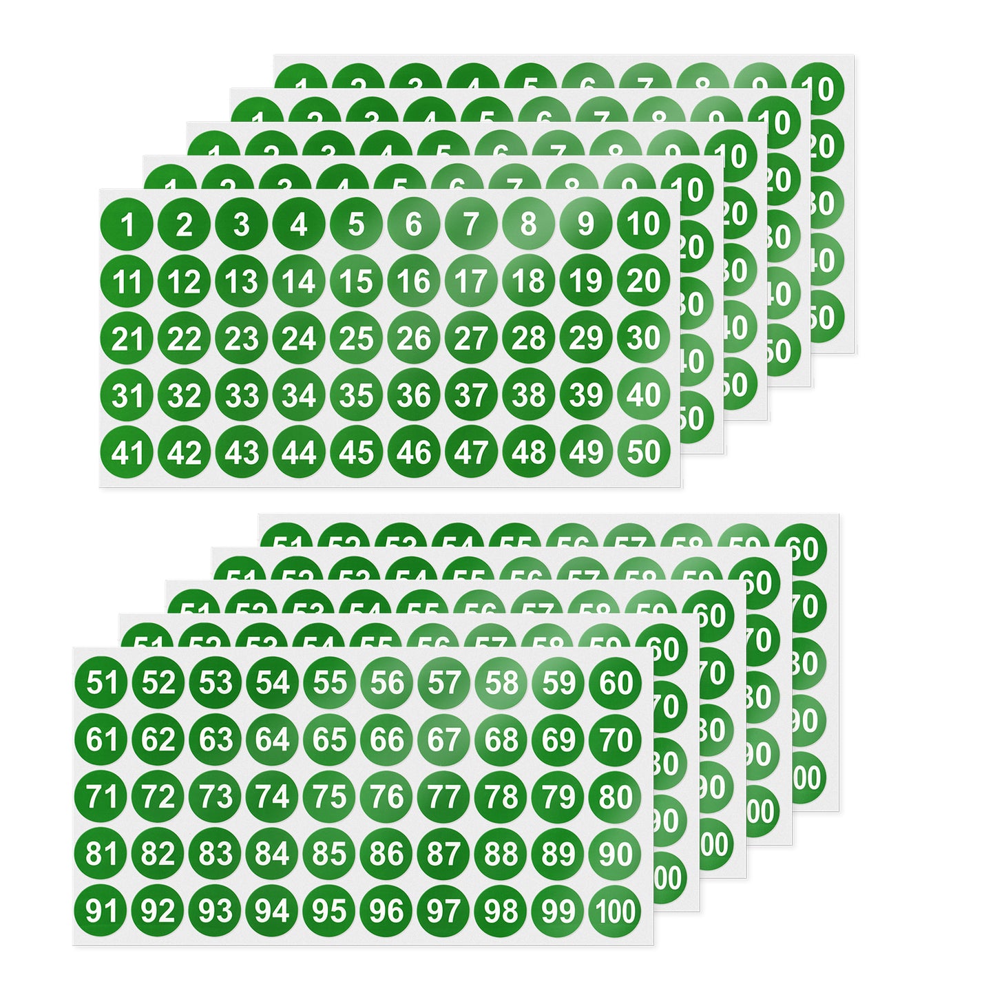 Consecutive Number 1 Inch 1-100 Vinyl Sticker