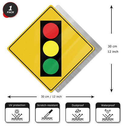 Traffic Light Ahead 12 x 12 Inch Aluminum Sign