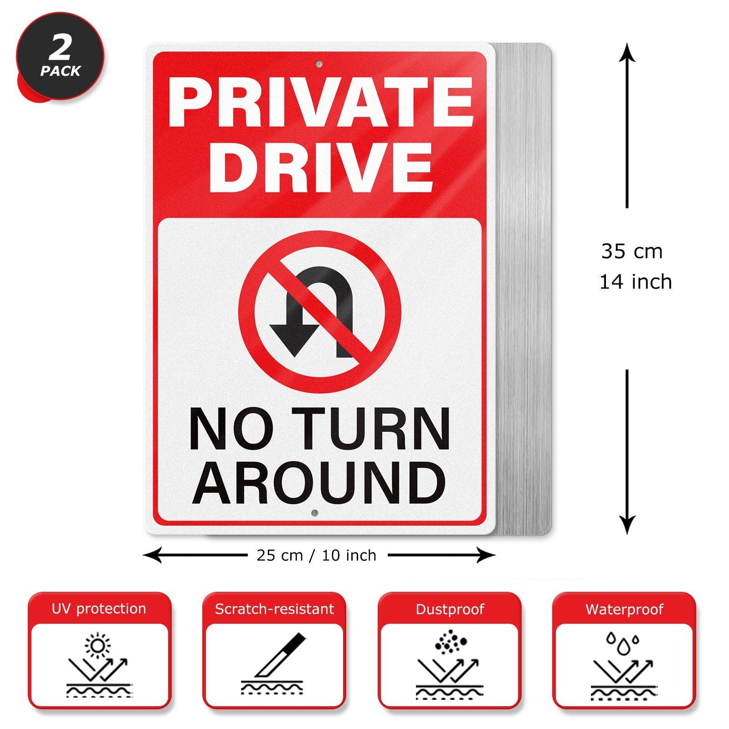 Private Drive 10 x 14 Inch Aluminum Sign