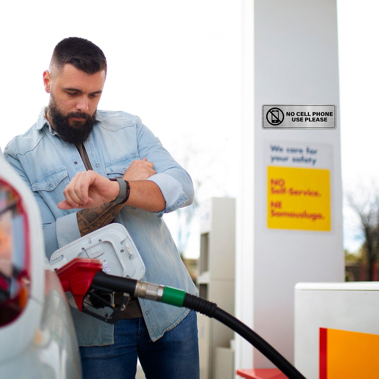 No Cell Phone Use Please 9 X 3 Inch Aluminum Sign