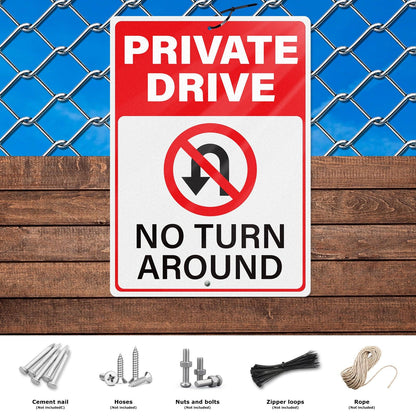 Private Drive 10 x 14 Inch Aluminum Sign