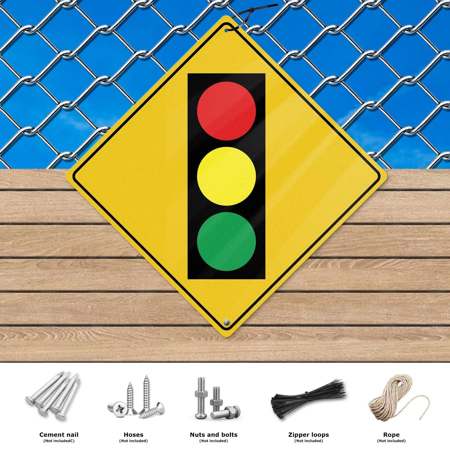 Traffic Light Ahead 12 x 12 Inch Aluminum Sign
