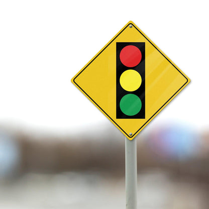 Traffic Light Ahead 12 x 12 Inch Aluminum Sign
