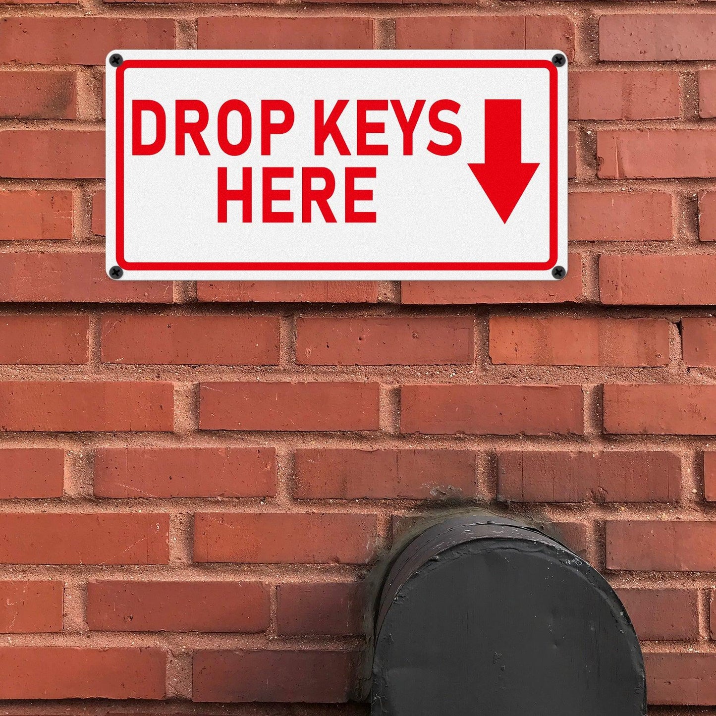 Drop Keys Here Sign 12 x 6 Inches Aluminum Sign