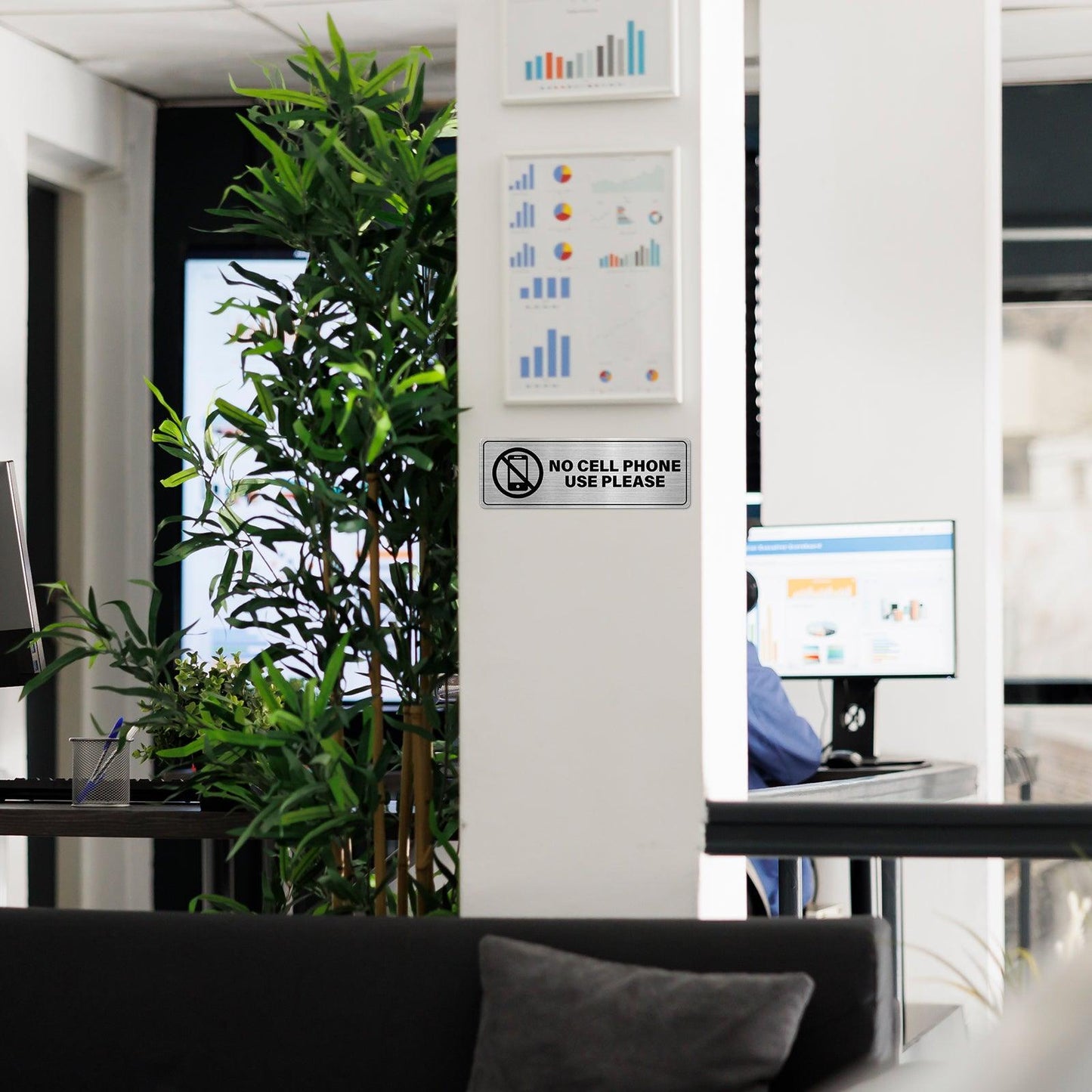 No Cell Phone Use Please 9 X 3 Inch Aluminum Sign