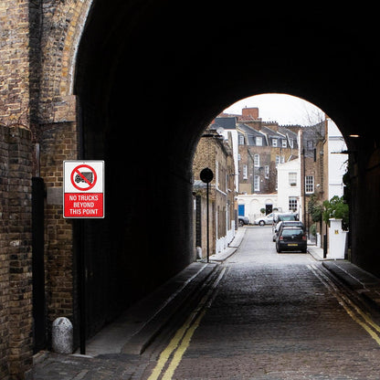 No Trucks Beyond This Point 10 x 14 Inch Aluminum Signs
