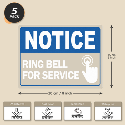 Notice Ring Bell for Service Vinyl Sticker