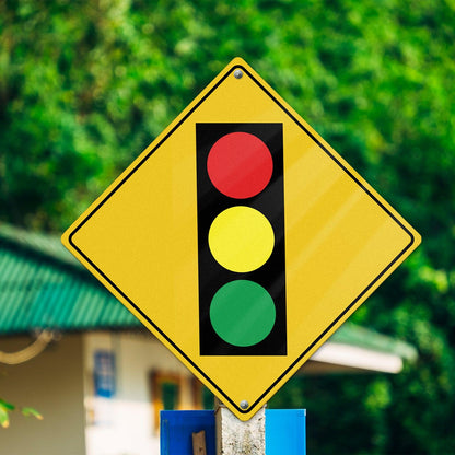 Traffic Light Ahead 12 x 12 Inch Aluminum Sign