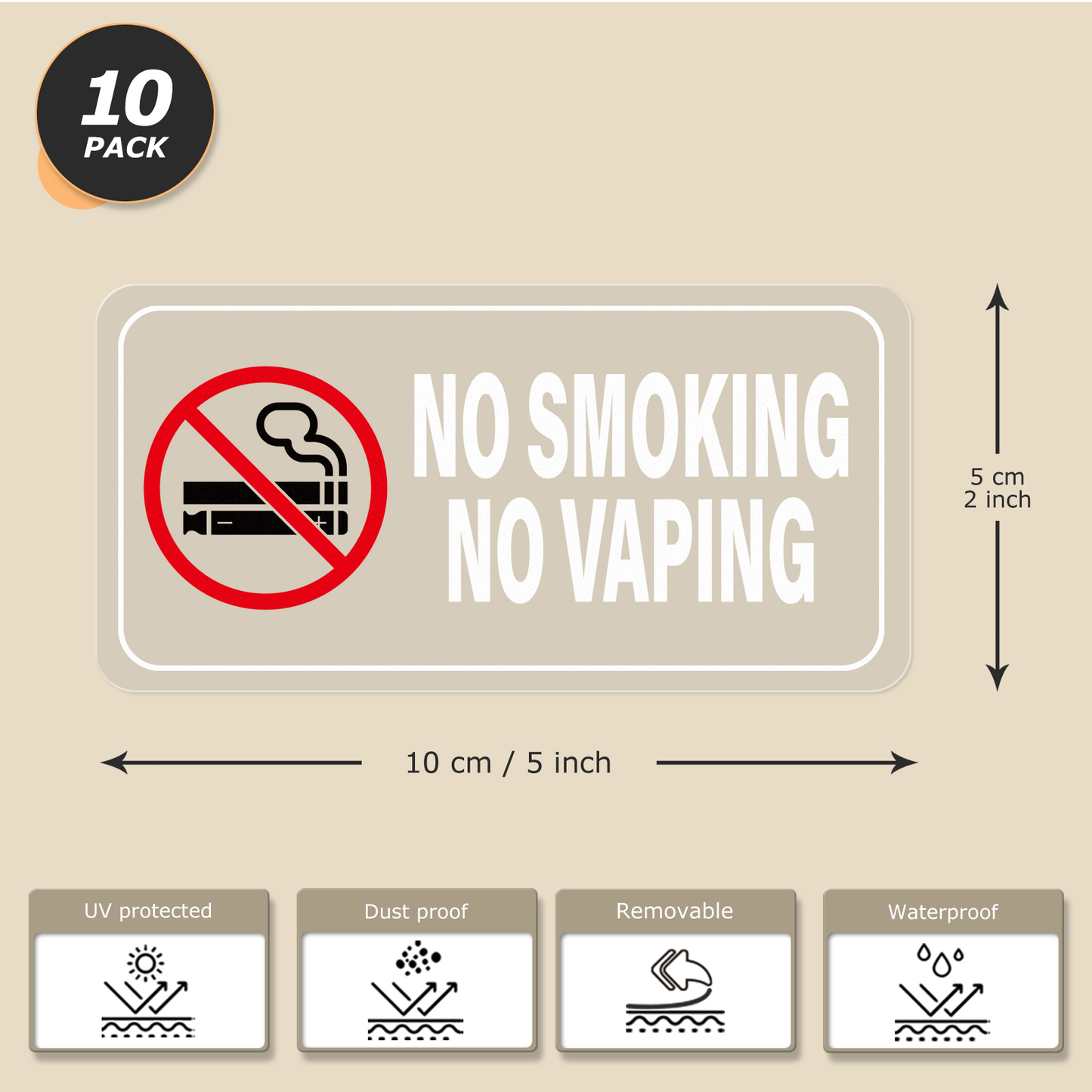 No Smoking No Vaping Vinyl Sticker