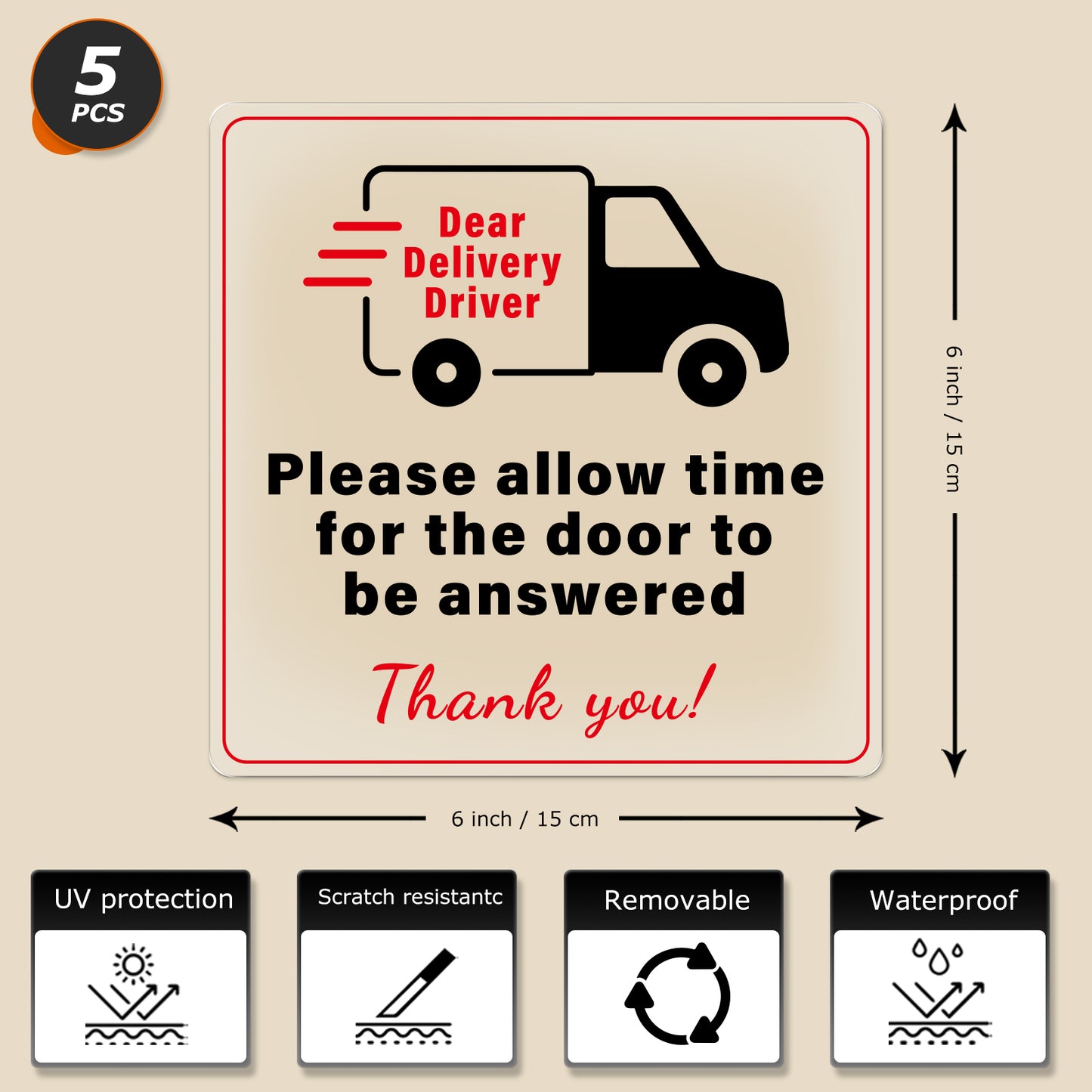 Note For Delivery Driver Vinyl Sticker