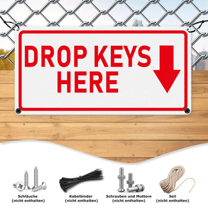 Drop Keys Here Sign 12 x 6 Inches Aluminum Sign