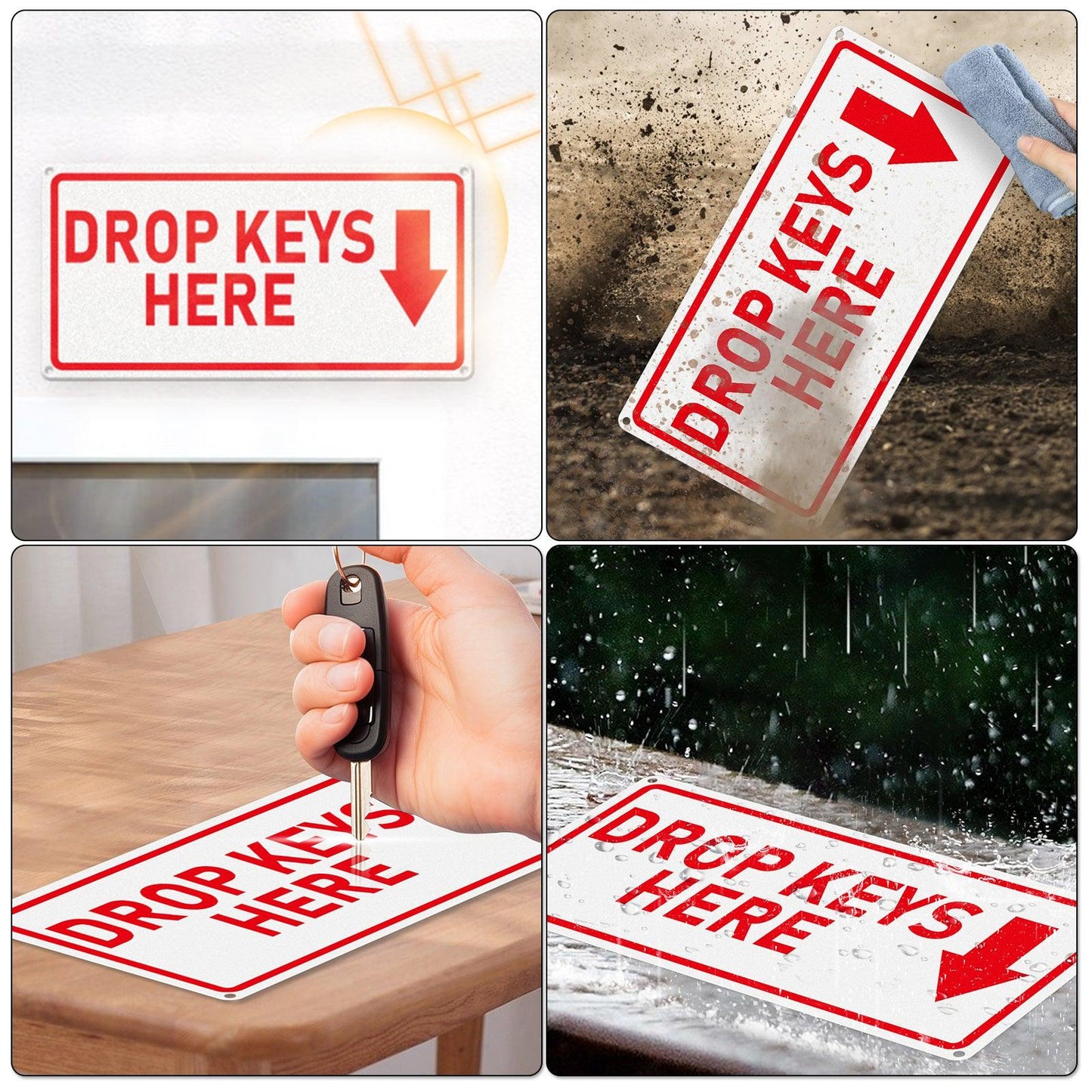 Drop Keys Here Sign 12 x 6 Inches Aluminum Sign
