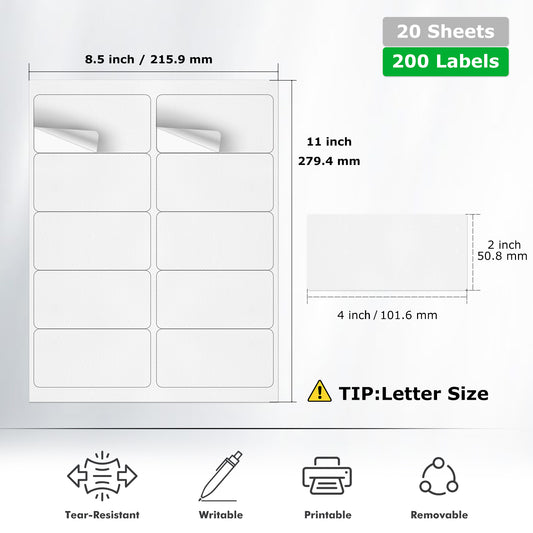 2" × 4" Printer Labels