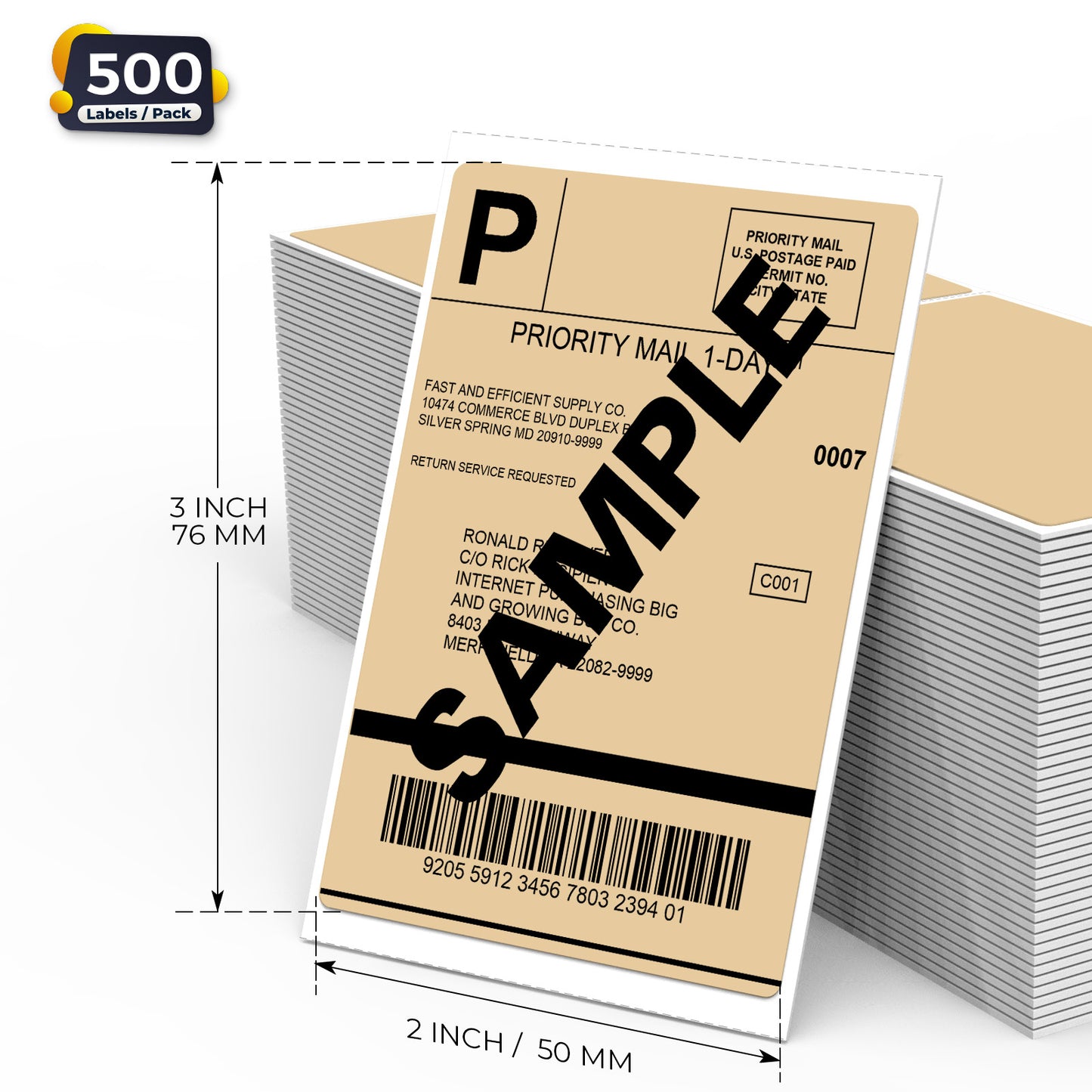 2 × 3 Inch Shipping Thermal Labels