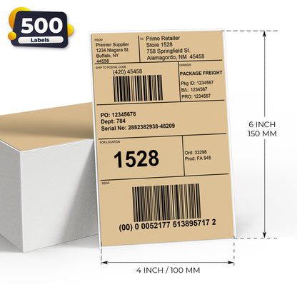 4 × 6 Inch Shipping Thermal Labels 500 PCS
