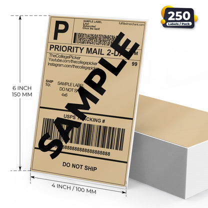 4 × 6 Inch Shipping Thermal Labels 250 PCS