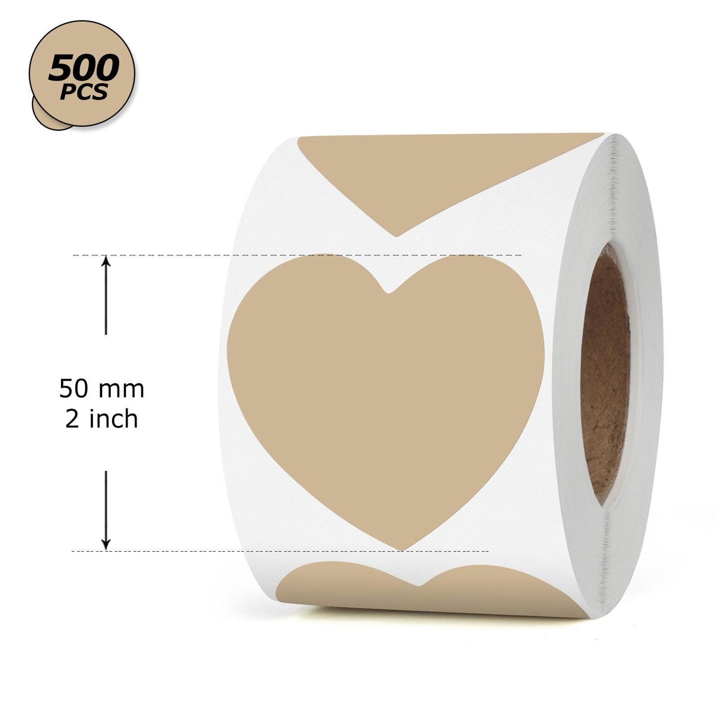 2 Inch Heart Thermal Labels