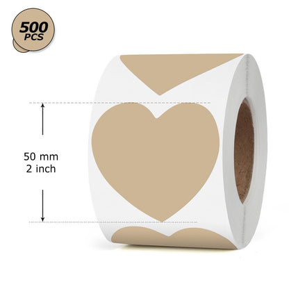 2 Inch Heart Thermal Labels