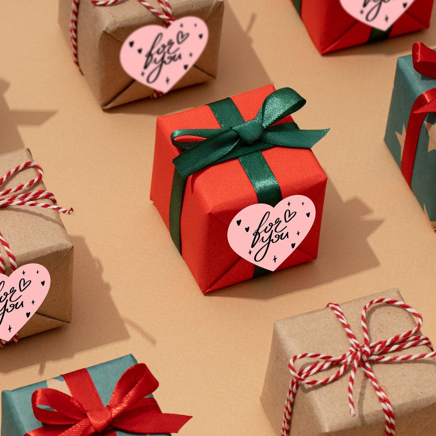 2 Inch Heart Thermal Labels